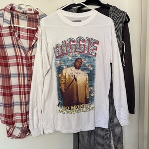 White Biggie Graphic Long Sleeve Shirt